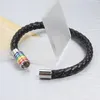 Bracciale LGBT in pelle arcobaleno PL48h Anteprima dell’immagine prodotto 6