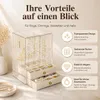Transparenter Schmuckkasten groß, herausnehmbare Fächer für Produktbild-Vorschau 3