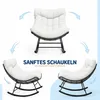 Papasan Schaukelsessel Outdoor mit dickem Kissen & Ottomane Produktbild-Vorschau 6