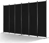 A black, six-panel room divider is shown standing upright against a white background. Náhľad obrázku produktu