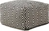 BELIANI Pouf Schwarz/Weiß Baumwolle 50 x 50 cm Quadrat Produktbild-Vorschau 1