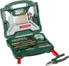 An open green toolbox containing various drill bits, sockets, and a pair of pliers. Podgląd zdjęcia produktu