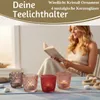 LS-LebenStil 4´er Set Glas Teelichthalter Retro Rosa Rose Produktbild-Vorschau 4