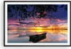 Gerahmtes Poster - Schwarzer Rahmen - Boot Sonnenuntergang Produktbild-Vorschau 1