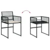 9-tlg. Garten-Essgruppe mit Kissen Schwarz Poly Rattan Produktbild-Vorschau 4
