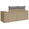 The Living Store Gartensofa mit Kissen 2-Sitzer Beige Poly Produktbild-Vorschau 7