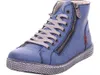 A single blue high-top sneaker with laces and a side zipper, shown against a white background. Anteprima dell’immagine prodotto