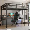 A loft bed with a desk and gaming chair setup in a room. Anteprima dell’immagine prodotto