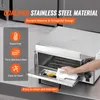 A person is cleaning the inside of a stainless steel pizza oven. Produktbild-Vorschau