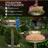 Sweiko Vogeltränke, Vogelbad mit Statue, Blumenmuster, 2 Produktbild-Vorschau 6