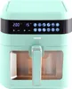 A mint green air fryer with a digital display and control panel. Produktbild-Vorschau