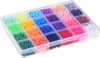 A clear, well-lit studio shot of a transparent plastic organizer box filled with small, colorful beads. Náhľad obrázku produktu