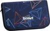 A closed pencil case with a geometric pattern and a brand logo. Produktbild-Vorschau