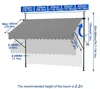 JOIEYOU Klemmmarkise 300 cm Breit Balkon Markise Ohne Produktbild-Vorschau 7