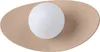 A single, white, spherical light bulb is centered on a beige, oval-shaped base made of felt. Podgląd zdjęcia produktu