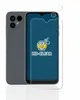 A smartphone with a screen protector laid out on a white background. Produktbild-Vorschau