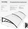 tectake® Vordach in Bogenform 200 x 93 cm Produktbild-Vorschau 5