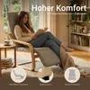 Homestyle4u Freischwinger Relaxsessel Cord grau mit Produktbild-Vorschau 3