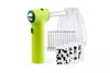 A bright green airbrush set for children, along with markers and stencils, is displayed against a white background. Produktbild-Vorschau