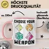 Brettspiele Tasse Geschenk Choose Your Weapon Produktbild-Vorschau 3