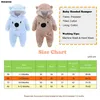 Baby Overalls mit Kapuze Winter Flanell Strampler Produktbild-Vorschau 5
