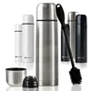 Doppelwandige Thermosflasche 500 ml Silber aus Edelstahl – Produktbild-Vorschau 1