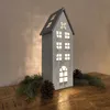 Holz LED Haus weiß silber 2er Set - klein und groß Produktbild-Vorschau 3