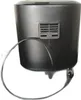 The back of a black air fryer with a power cord and a vent. Produktbild-Vorschau