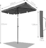 VOUNOT® Sonnenschirm für Balkon, 200 × 125 cm, Knickbarer Produktbild-Vorschau 2