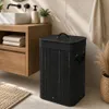 WELLHAUS Cesto per biancheria in bambù, nero, 40x30x60 cm, Anteprima dell’immagine prodotto 10