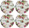 Four round seat cushions with a floral pattern are arranged in a 2x2 grid on a white background. Podgląd zdjęcia produktu