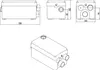 Technical drawings and an isometric view of a wastewater pump. Voir les images du produit