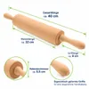 Nudelholz aus Buchenholz 40 cm Teigrolle mit Griffen Produktbild-Vorschau 5