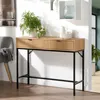 Konsole 2 Schubladen Front Effekt Holz mit Rillen - L100 x Produktbild-Vorschau 2