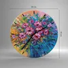 Wanduhr - Rund - Glasuhr - Blumenstrauß Blumen Öl - 30x30cm Produktbild-Vorschau 3
