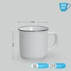 Kaffeebecher 6er Set Emaille-Optik einfarbig Vintage Produktbild-Vorschau 2