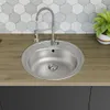 [Edelstahlspüle Ø 51 cm +Armatur Spiral] Hochwertig Produktbild-Vorschau 2