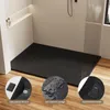 A modern black shower tray in a bathroom setting, with close-up insets highlighting features. Náhľad obrázku produktu