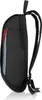 Side view of a black backpack with red and light blue zipper accents. Produktbild-Vorschau