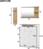 Set guardaroba Merax 3 pezzi, con specchio, cappelliera con Anteprima dell’immagine prodotto 4
