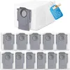 A product shot of vacuum cleaner dust bags, with a tag indicating quantity and compatibility. Produktbild-Vorschau