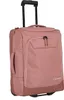 A pink rolling suitcase with a black handle and wheels, shown against a white background. Voir les images du produit