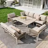 L-förmiges Gartensofa für 8 Personen Eisengestell mit Produktbild-Vorschau 8