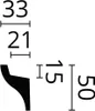 A diagram showing the dimensions of a decorative molding profile. Produktbild-Vorschau