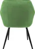 A green velvet chair with black metal legs, shown from the back. Náhled obrázku produktu
