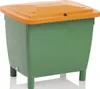 Streugutbehälter L790xB605xH775mm 210l HD-PE grün/orange Produktbild-Vorschau 1
