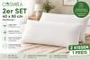 2er Set Kopfkissen mit abnehmbarem Bezug 80x40 cm Produktbild-Vorschau 2