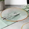 Piatto piano in vetro basso dorato 28 cm Anteprima dell’immagine prodotto 5