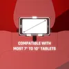 A tablet mounted on the back of a car seat headrest. Produktbild-Vorschau