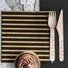 Tovaglioli 33x33cm a righe 20 pezzi nero oro Anteprima dell’immagine prodotto 5